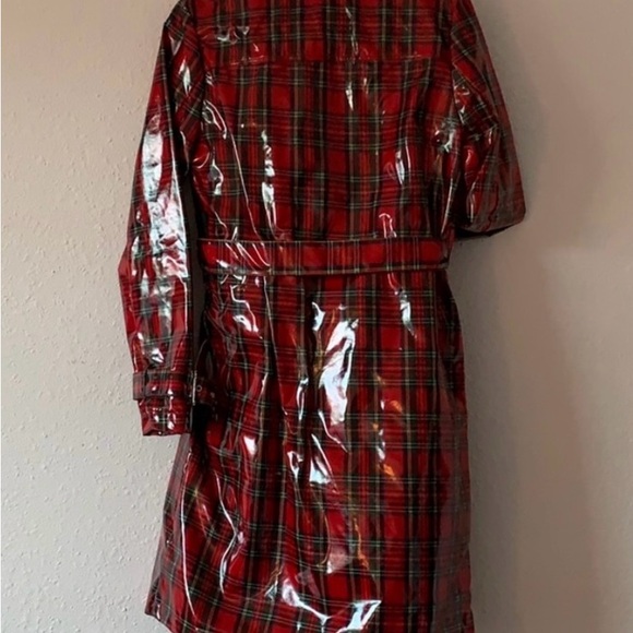Forever 21 Red Plaid Trench Rain Coat - Picture 5 of 5